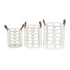 Set Of 3 Metal Storage Baskets Silver - Olivia & May