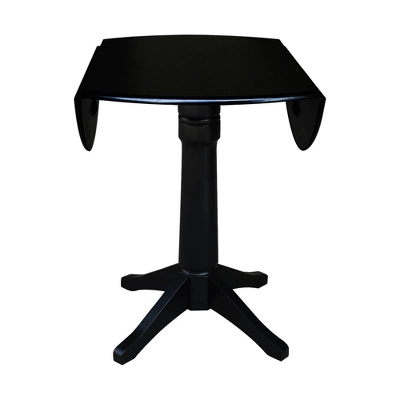 Sandon Round Dual Drop Leaf Pedestal Table Black - International Concepts 4 Sandon Round Dual Drop Leaf Pedestal Table Black - International Concepts - Image 4