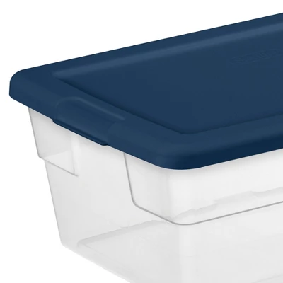 Sterilite Stackable 6 Quart Clear Home Storage Box With Handles And Blue Lid For Efficient, Space Saving Household Storage And Organization (30 Pack) 4 Sterilite Stackable 6 Quart Clear Home Storage Box With Handles And Blue Lid For Efficient, Space Saving Household Storage And Organization (30 Pack) - Image 4