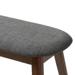 Baxton Studio Easton Mid Century Modern Walnut Finished Wood Fabric Upholstered Bench -Cozy Living Deals Store GUEST e474eb89 fdf1 442c ad63 b02e87933963