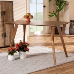 Sahar Mid-Century Wood Dining Table Walnut/Brown - Baxton Studio -Cozy Living Deals Store GUEST e489d044 fbe6 44c3 8571 7e50e75a3016