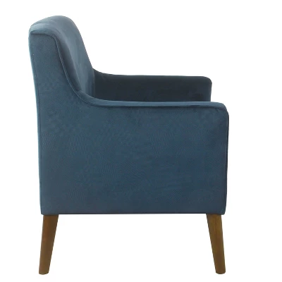 Davis Mid-Century Accent Chair Navy Velvet - HomePop 2 Davis Mid-Century Accent Chair Navy Velvet - HomePop - Image 2