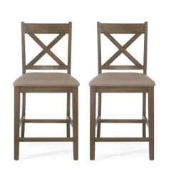 2pc Emory Farmhouse Upholstered Wood Counter Height Barstools - Christopher Knight Home 20 2pc Emory Farmhouse Upholstered Wood Counter Height Barstools - Christopher Knight Home -Cozy Living Deals Store GUEST e5ac4a09 f388 491c a8e4 a0d587106bb8