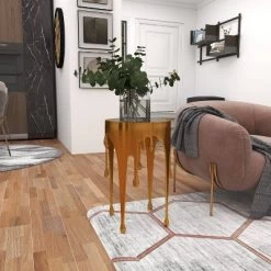 Contemporary Aluminum Melting Accent Table - Olivia & May -Cozy Living Deals Store GUEST e6bf054b 73f7 4413 bf08 879c6f285c50