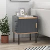 Costway Nightstand Bedside End Table With Door Cabinet For Living Room Bedroom