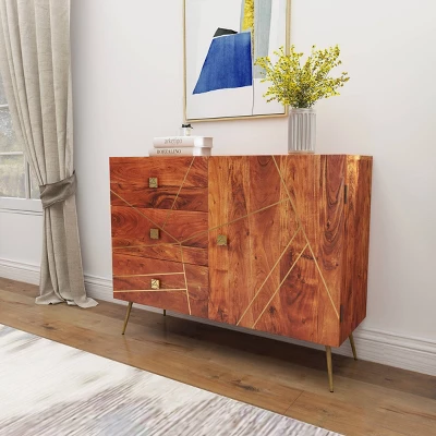 Modern Metal Buffet Brown - Olivia & May 12 Modern Metal Buffet Brown - Olivia & May - Image 12