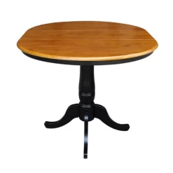 36" Round Top Pedestal Extendable Dining Table With 12" Drop Leaf Black/Red - International Concepts -Cozy Living Deals Store GUEST e6f2f28b 7728 49f5 8509 90dc1b5f5eda