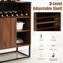 Costway Wine Storage Cabinet Buffet Sideboard With Adjustable Shelf & Sliding Door Kitchen -Cozy Living Deals Store GUEST e6fd6016 d1d8 4ca9 a690 14aa71f97eb0