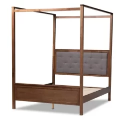 Natasha Fabric Upholstered Wood Platform Canopy Bed Gray/Walnut Brown - Baxton Studio 13 Natasha Fabric Upholstered Wood Platform Canopy Bed Gray/Walnut Brown - Baxton Studio -Cozy Living Deals Store GUEST e71a077e 7af5 4c65 acf5 f366170181bb