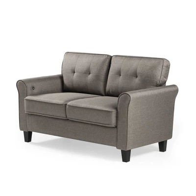 56.7" Sayan Loveseat Sofa With USB Sand Gray - Zinus 7 56.7" Sayan Loveseat Sofa With USB Sand Gray - Zinus - Image 7