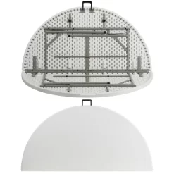 Flash Furniture 5-Foot Round Bi-Fold White Plastic Folding Table With Carrying Handle 7 Flash Furniture 5-Foot Round Bi-Fold White Plastic Folding Table With Carrying Handle -Cozy Living Deals Store GUEST e7f7fe5a d306 4622 8f13 c29f55654bf8