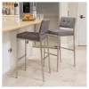 Set Of 2 Qyto 30" Fabric Barstool Light Gray - Christopher Knight Home