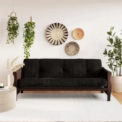 Full Chester Wood Arm Futon Frame With 8" Microfiber Mattress - Room & Joy -Cozy Living Deals Store GUEST e813466a 9856 4b25 b6a7 1f3c4e5022e9