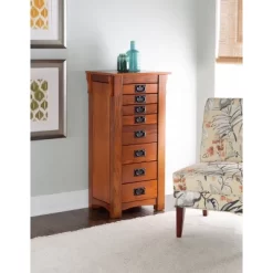 Delia Jewelry Armoire Brown - Powell Company -Cozy Living Deals Store GUEST e863c6dc 98a4 4ad3 80cb 773ca351a397