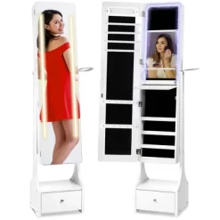 Best Choice Products Full Length LED Mirrored Jewelry Storage Organizer Cabinet W/ Interior & Exterior Lights -Cozy Living Deals Store GUEST e8e713bd ee90 4f03 b55b 83b1a17510af