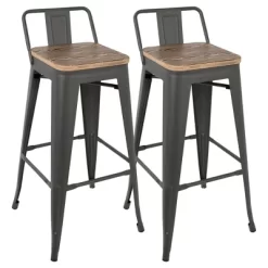 Set Of 2 30" Oregon Industrial Low Back Barstools - LumiSource -Cozy Living Deals Store GUEST e969f62c c91a 4c70 92eb 6c85bc64618e