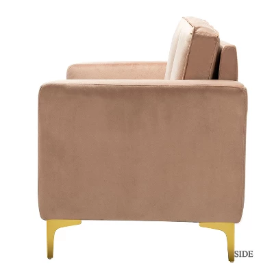 Eldoria Sofa Loveseat With Gold Stainless Leg | Karat Home 6 Eldoria Sofa Loveseat With Gold Stainless Leg | Karat Home - Image 6
