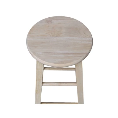 Round Top Barstool Unfinished - International Concepts 3 Round Top Barstool Unfinished - International Concepts - Image 3