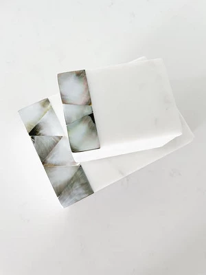Grey Mother Of Pearl White Marble Decor Box - Anaya 3 Grey Mother Of Pearl White Marble Decor Box - Anaya - Image 3
