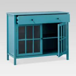 Windham 2 Door Accent Buffet, Cabinet With Shelves - Teal - Threshold™ -Cozy Living Deals Store GUEST ea1ecafb 9cbb 4de8 877c 8072c4a40207