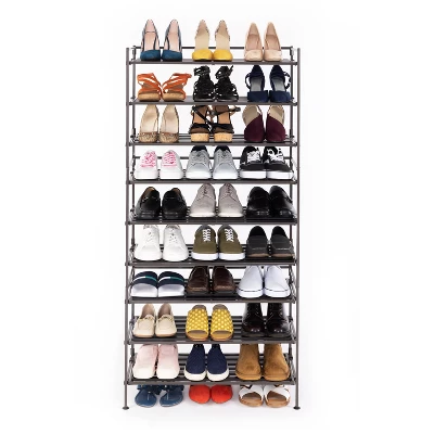 Seville Classics 2pk 3 Tier Stackable Resin Slat Shoe Racks Espresso 11 Seville Classics 2pk 3 Tier Stackable Resin Slat Shoe Racks Espresso - Image 11