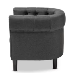 Bisset Chesterfield Chair Gray - Baxton Studio -Cozy Living Deals Store GUEST ea6be8cb 7825 49d8 a991 6da18e638ece