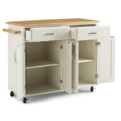 Dolly Madison White Kitchen Cart White - Home Styles 2 Dolly Madison White Kitchen Cart White - Home Styles - Image 2