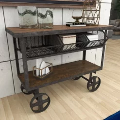 Industrial Metal Console Table Dark Black - Olivia & May -Cozy Living Deals Store GUEST eabe3fe8 64fc 4da0 b21a 23441e047b62