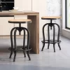 Set Of 2 Farmdale Industrial Adjustable Swivel Barstool Tan - Christopher Knight Home