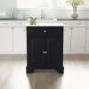 Lafayette Stone Top Portable Kitchen Island/Cart Black/White - Crosley