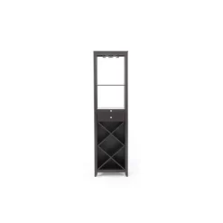 Austin Wood Modern Wine Tower Dark Brown - Baxton Studio