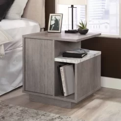 East Rock Contemporary Nightstand Ashen Oak - Sauder