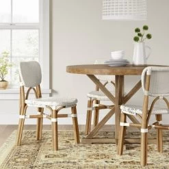Canton Rattan And Woven Dining Chair White - Threshold™