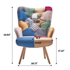 FERPIT Upholstered Wingback Accent Chair & Rocking Chair With Rubberwood Legs & Rockers -Cozy Living Deals Store GUEST ec50a540 0592 40d4 b971 949734cec8ed