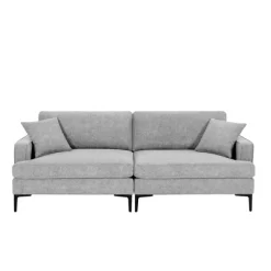 80.7" Modern Upholstered Loveseat Sofa With Metal Legs And 2 Pillows-ModernLuxe -Cozy Living Deals Store GUEST ec5930a5 f3fd 403c a178 8d5458cd8486