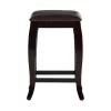 San Francisco Backless Faux Leather Counter Height Barstool Wood Brown - Linon
