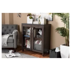 Sintra Modern And Contemporary Sideboard Storage Cabinet With Glass Doors - Dark Brown - Baxton Studio -Cozy Living Deals Store GUEST ed7ca380 8077 40ad 904d dd28ccc9ec68