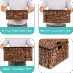 Best Choice Products Set Of 3 Large Multipurpose Hyacinth Storage Baskets W/ Insert Handles, Lid - 21", 20", 18" -Cozy Living Deals Store GUEST ee3caf2c 67b5 45f5 b252 8f1ec537be26