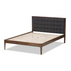 Jupiter Mid Tufted Platform Bed Gray - Baxton Studio -Cozy Living Deals Store GUEST ee72f7b9 cdcf 4d3f 9534 211955c4e1ee