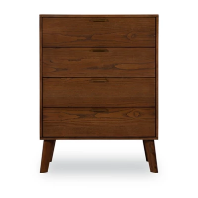 Reid 4 Drawer Chest Walnut - Linon 1 Reid 4 Drawer Chest Walnut - Linon
