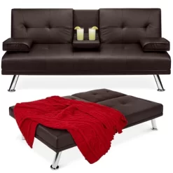 Best Choice Products Modern Faux Leather Convertible Futon Sofa W/ Removable Armrests, Metal Legs, 2 Cupholders 18 Best Choice Products Modern Faux Leather Convertible Futon Sofa W/ Removable Armrests, Metal Legs, 2 Cupholders -Cozy Living Deals Store GUEST eed344f3 e8bc 4d3f aa7e c69bb70b43c9