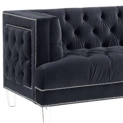 64" Ansario Sofa Charcoal Velvet - Acme Furniture -Cozy Living Deals Store GUEST ef547757 3d00 4d03 b6da 1d78b86d4247