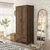 Nurembo 1 Drawer Wardrobe Closet Distressed Walnut - HOMES: Inside + Out