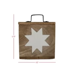 Barn Quilt Trinket Box With Lid Wood, Metal & White Resin By Foreside Home & Garden -Cozy Living Deals Store GUEST f038ddca 6a40 4a9f b16d b23355a6ce2f