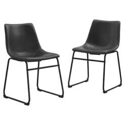 Set Of 2 Laslo Modern Upholstered Faux Leather Dining Chairs - Saracina Home -Cozy Living Deals Store GUEST f09ca4a2 22b8 4c1e 90a5 214c5268ba1a
