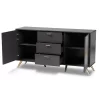 Kelson Wood 2 Door Sideboard Buffet Dark Gray/Gold - Baxton Studio