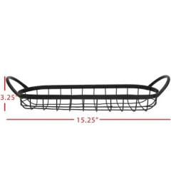 Oblong Black Metal Basket - Foreside Home & Garden -Cozy Living Deals Store GUEST f0f5b025 7369 46f4 9a4f f21c1f76e53d