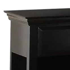 Poplar Wood Nightstand With Spacious Storage Black - Benzara