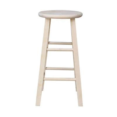 Round Top Barstool Unfinished - International Concepts 1 Round Top Barstool Unfinished - International Concepts