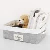 Unique Bargains Square Cotton Linen Fabric Towel Basket Decorative Storage Bins 1 Pc
